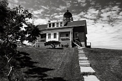 Seguin Island Lighthouse with Museum -BW